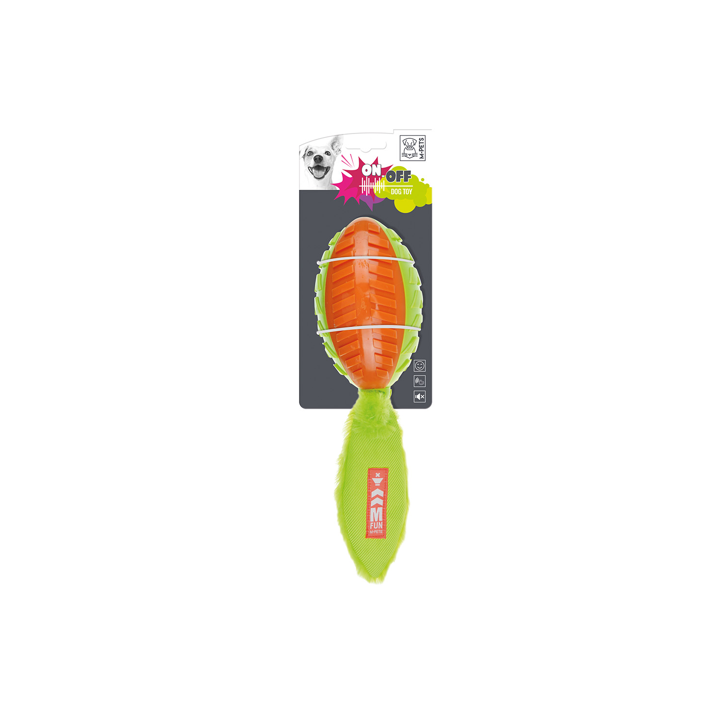 M-PETS ON/OFF SHELLY KÖPEKLER İÇİN KAUÇUK OYUNCAK ORANGE/GREEN