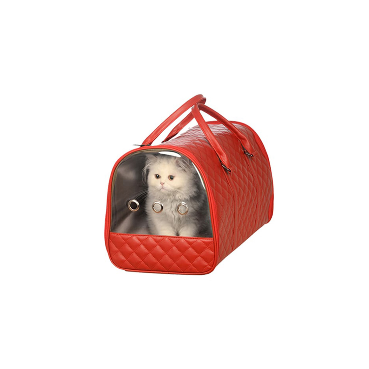 MOLİNA KEDİ KÖPEK DERİ TAŞIMA ÇANTASI KIRMIZI 28X47X30