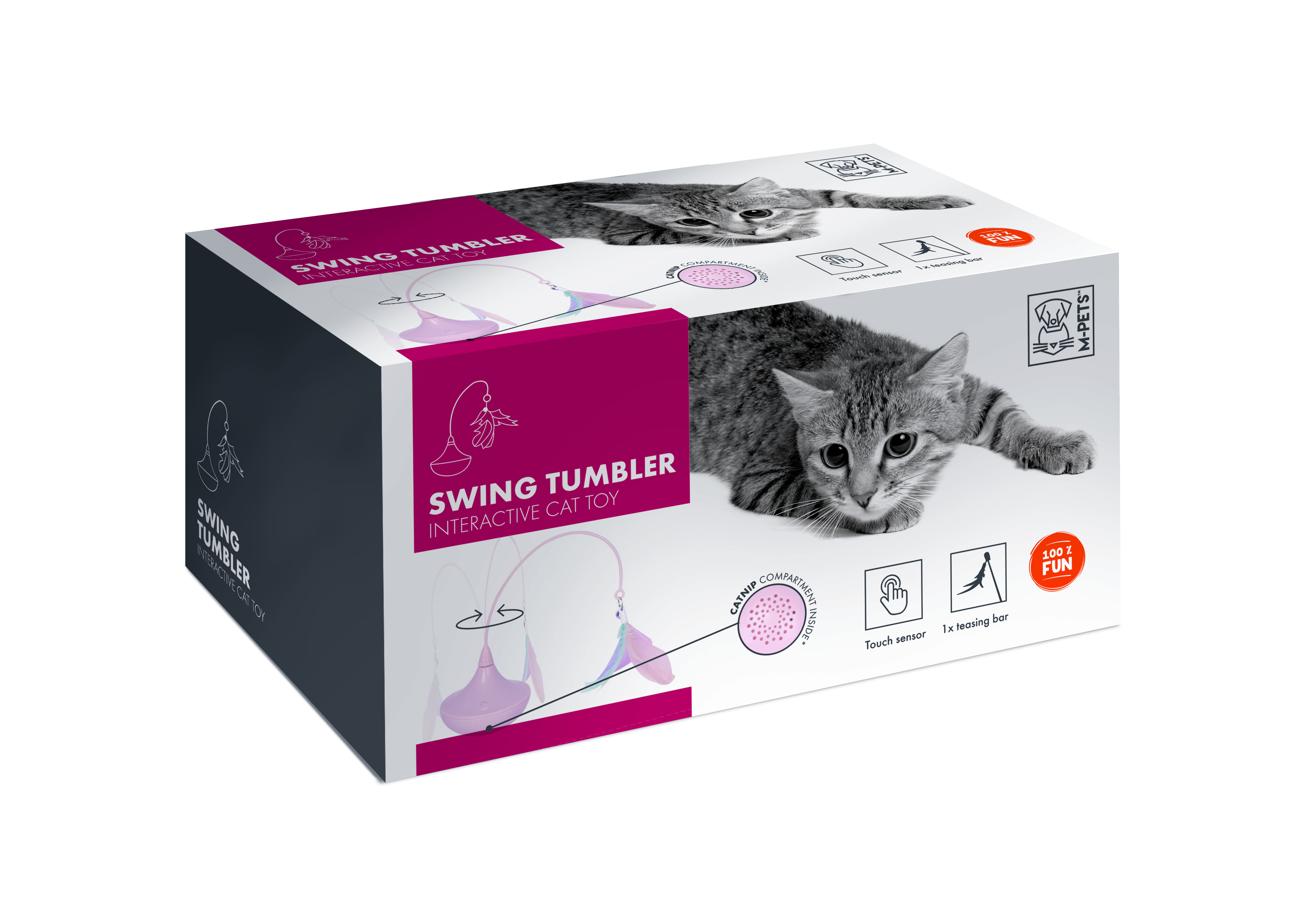 M-PETS SWING İNTERAKTİF KEDİ OYUNCAĞI PİNK