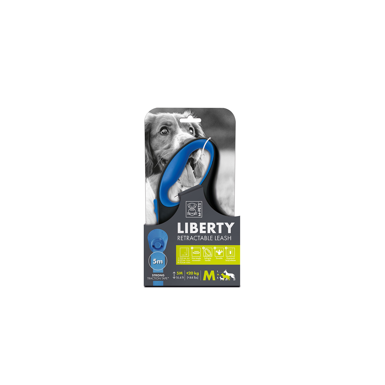 M-PETS LIBERTY OTOMATİK GEZDİRME ŞERİT 5MT/BLUE (M)