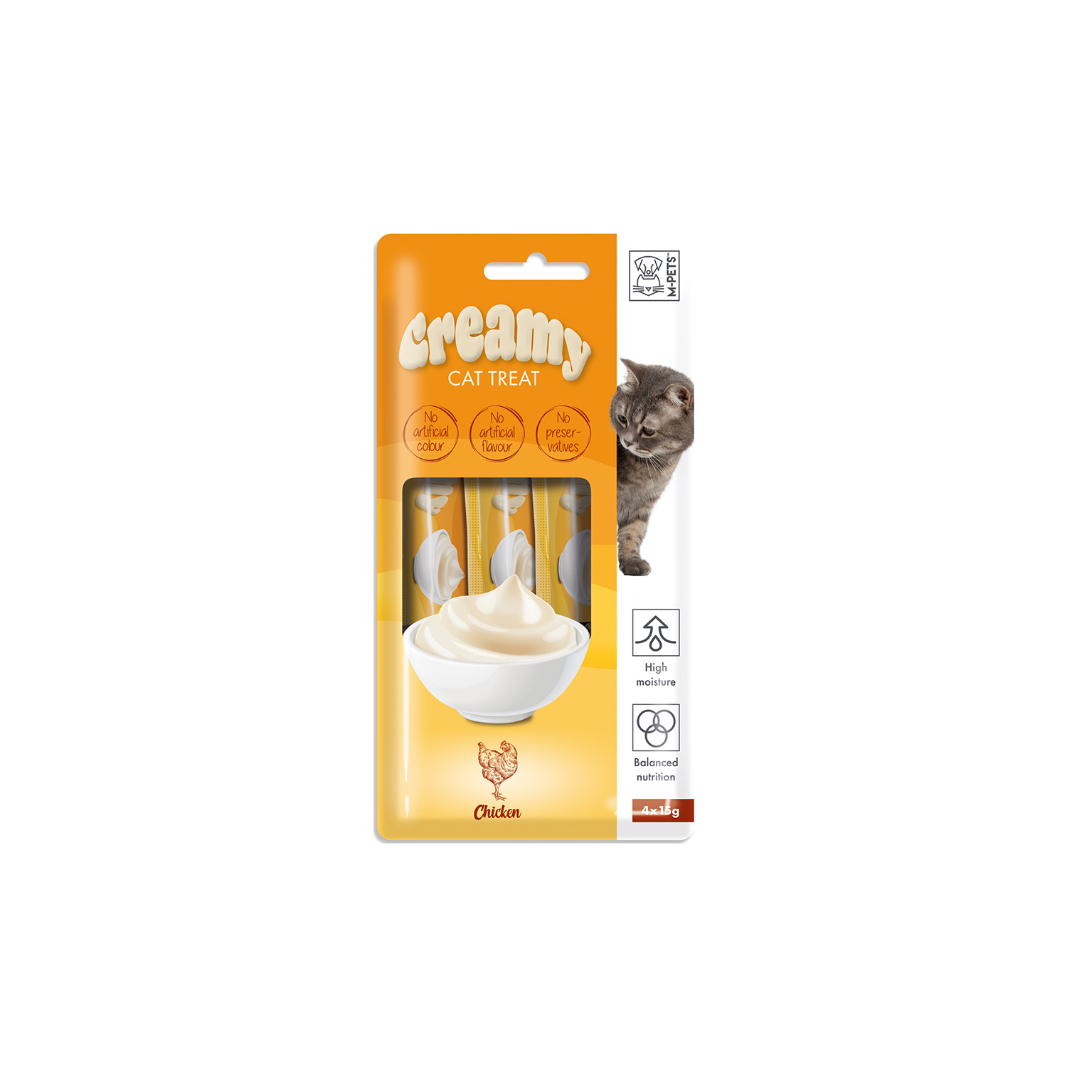 M-PETS 499 CREAMY TAVUKLU KEDİ ÖDÜLÜ 4X15GR*10