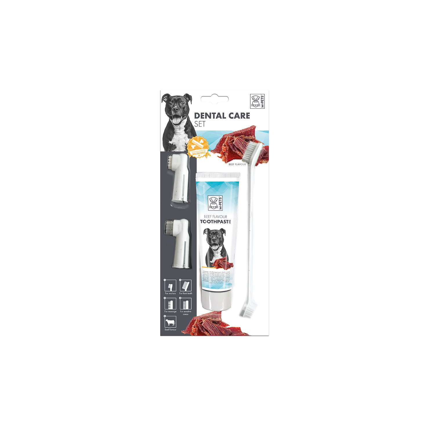 M-PETS KÖPEKLER İÇİN BİFTEKLİ DİŞ MACUNU+FIRÇA SETİ