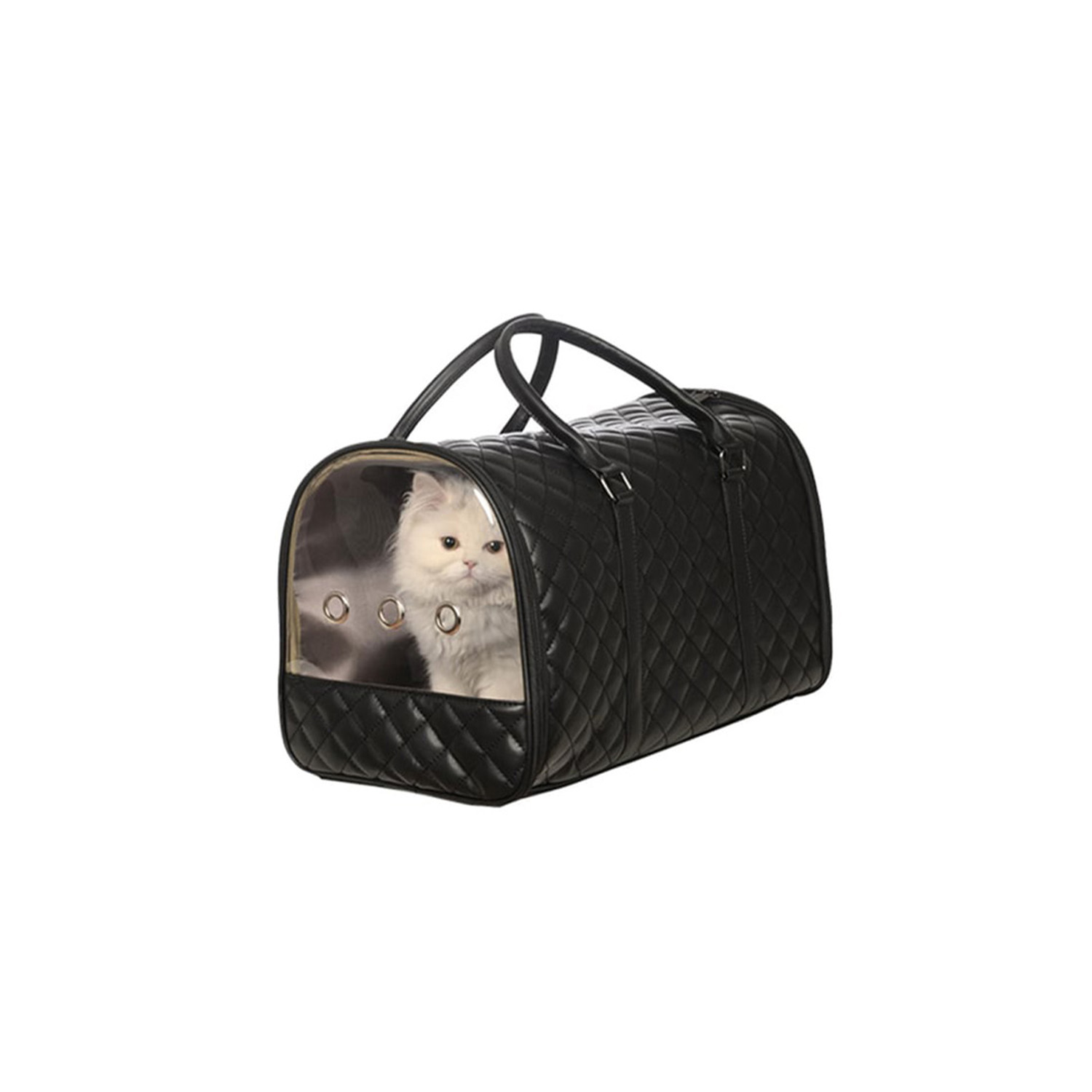 MOLİNA KEDİ KÖPEK DERİ TAŞIMA ÇANTASI SİYAH 28X47X30