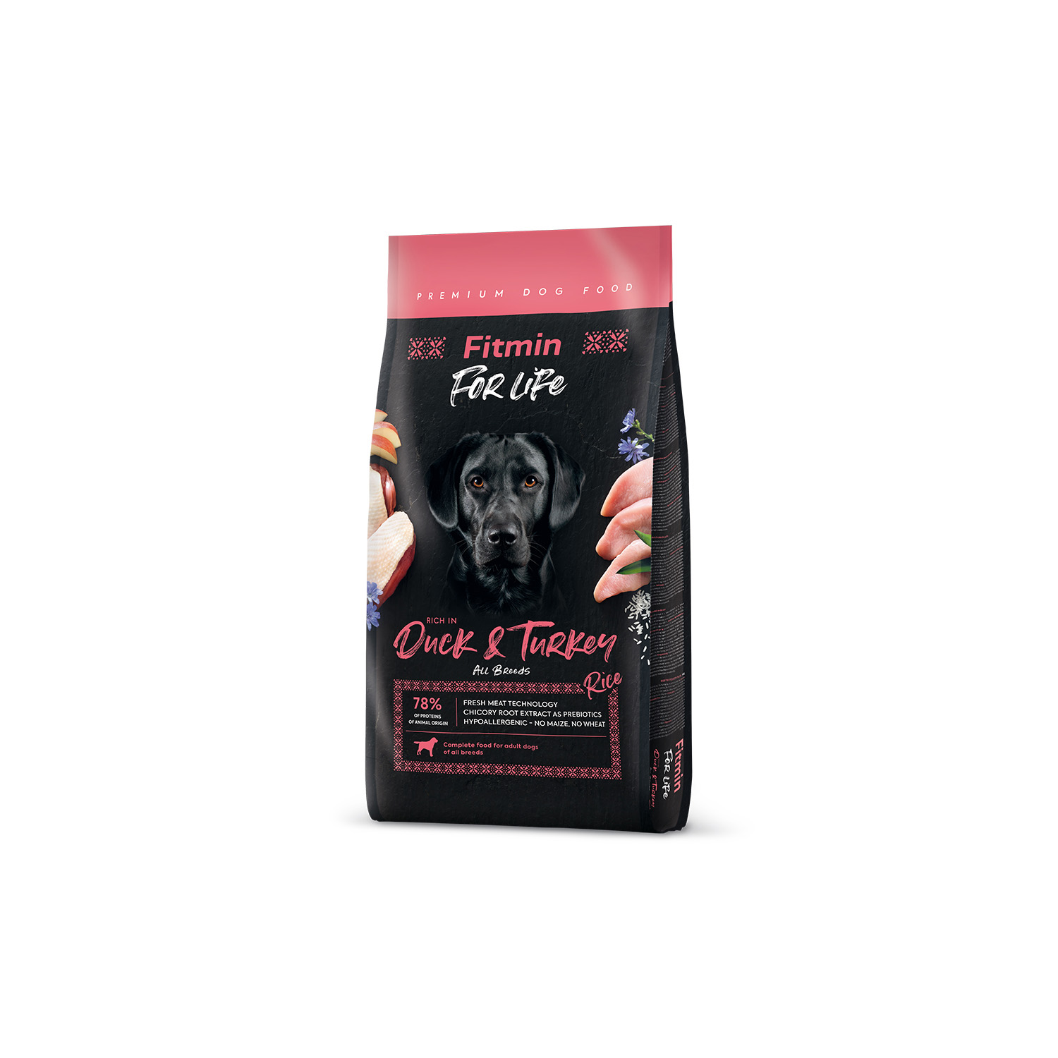 FİTMİN DOG FOR LİFE DUCK&TURKEY - 12 KG