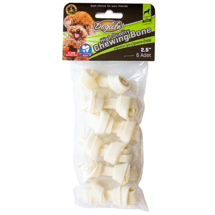 DOGLİFE DÜĞÜMLÜ KEMİK WHİTE 9-10GR/AD. 6LI