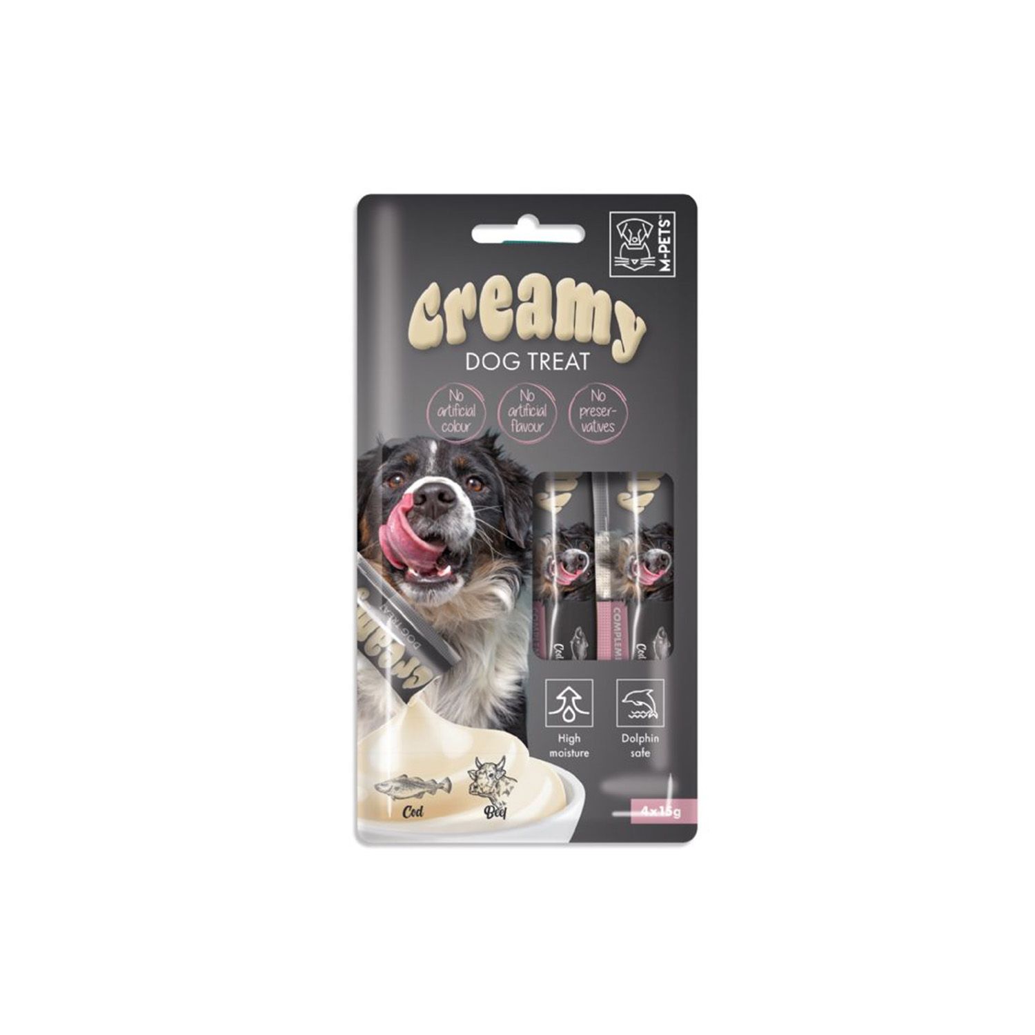 M-PETS 399 CREAMY MORİNA BALIKLI BİFTEKLİ KÖPEK ÖDÜLÜ 4X15GR*10