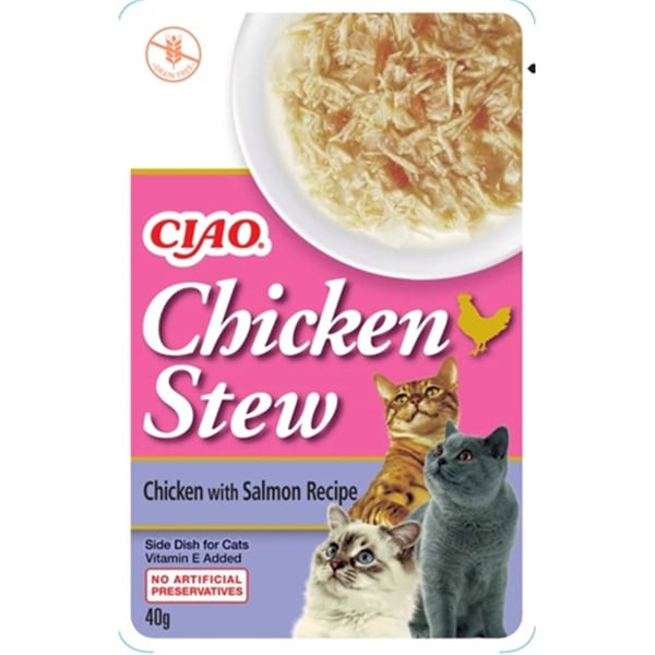 CİAO CHİCKEN STEW TAVUK GÜVEÇ VE SOMONLU PATE 40 GR*12